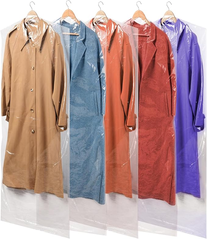 50 Pack 72inch Extra Long Plastic Garment Bag Dust Proof Clear Plastic Clothes - Image 8