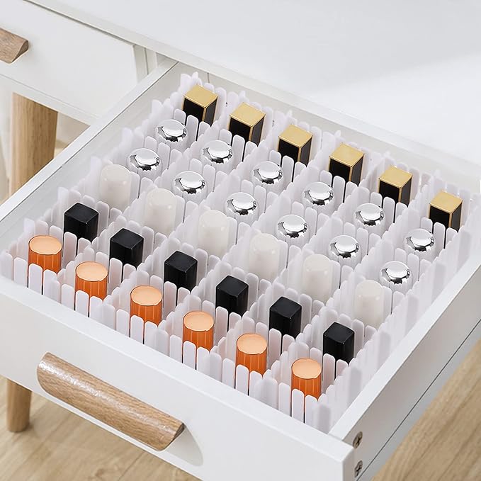 Foraineam 48Pcs Drawer Dividers, Adjustable DIY Grid Divider White Storage - Image 5