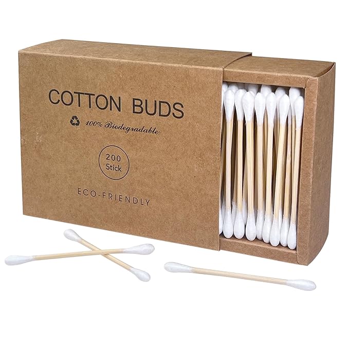 eyxformula Wooden Cotton Swabs, Sustainable Bamboo Sticks & Soft Tips, Natural by eyxformula