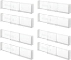iDesign Plastic Adjustable Deep Kitchen or Dresser Drawers-Set of 8-Clear by iDesign