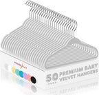 HOUSE DAY 11 Inch Velvet Baby Hangers 50 Pack Grey, Premium Kids Hangers by HOUSEDAY