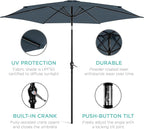 Best Choice Products 10ft Outdoor Table Compatible Steel Polyester Market Patio Umbrella w/Crank and Easy Push Button Tilt - Image 5