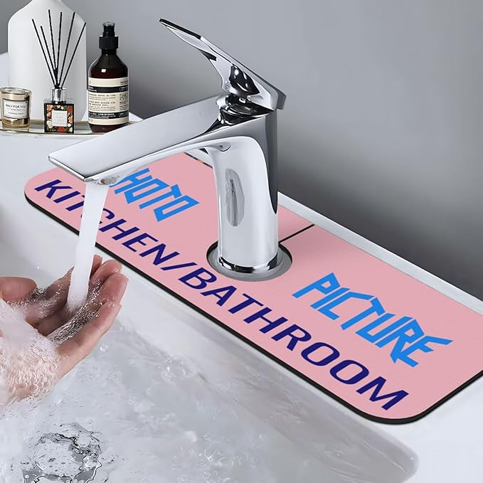Kitchen Sink Splash Guard Faucet Mat Kitchen/Bathroom Photo DIY 15"x5.5" - Image 9