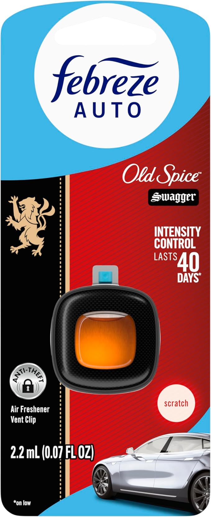 Febreze AUTO Air Freshener, Odor-Fighting Automotive Vent Clip, Old Spice - Image 9