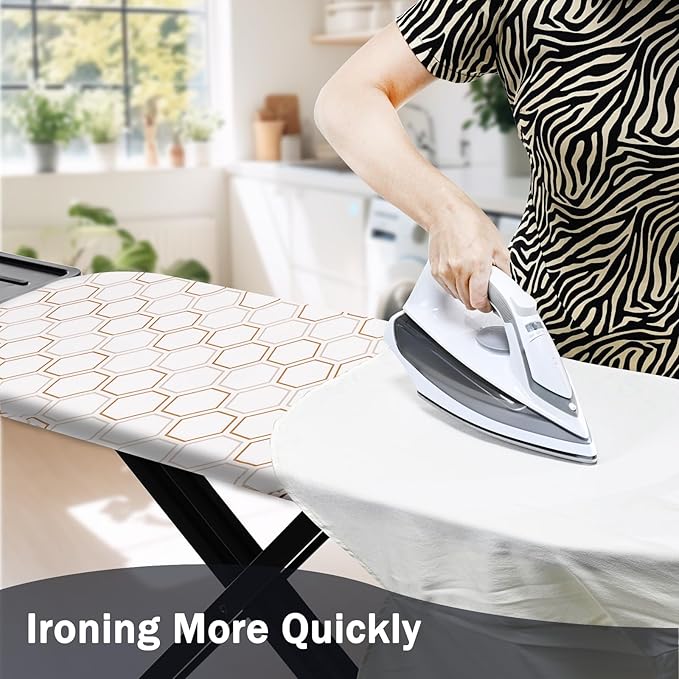 SheeChung Ironing Board Cover and Pad 15"x49", Cotton Cover and Thick Padding - Image 7