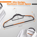 Plastic Hangers 20 Pack, Cascading Slim Space Saving Clothing Hangers - Image 2