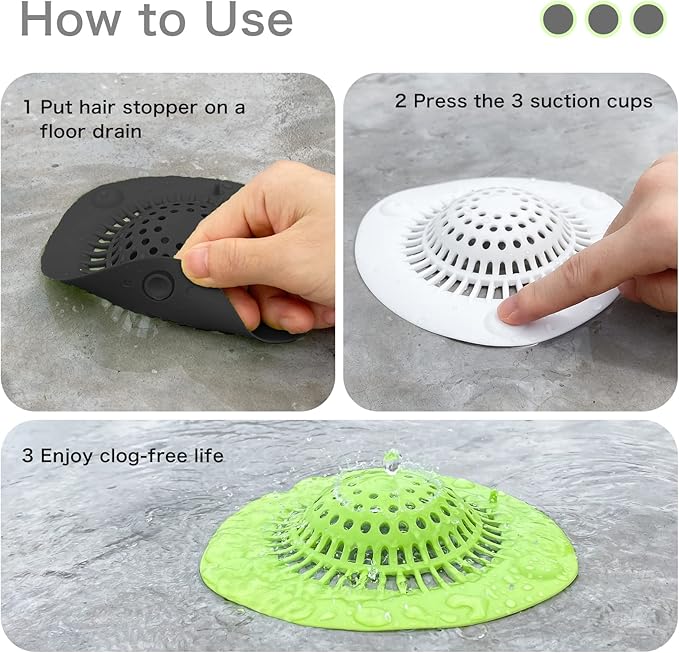 Hair Catcher Shower Drain Cover Bathtub Silicone Hair Catcher Stopper Drain - Image 6