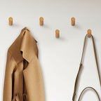 evory 6 Natural Wood Hooks for Wall, Rustic Wooden Coat Hooks Wall Mount - Image 2