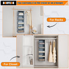Hanging Closet Organizer 5-Shelf, Easy Mount Foldable Wardrobe Storage Shelves - Image 8
