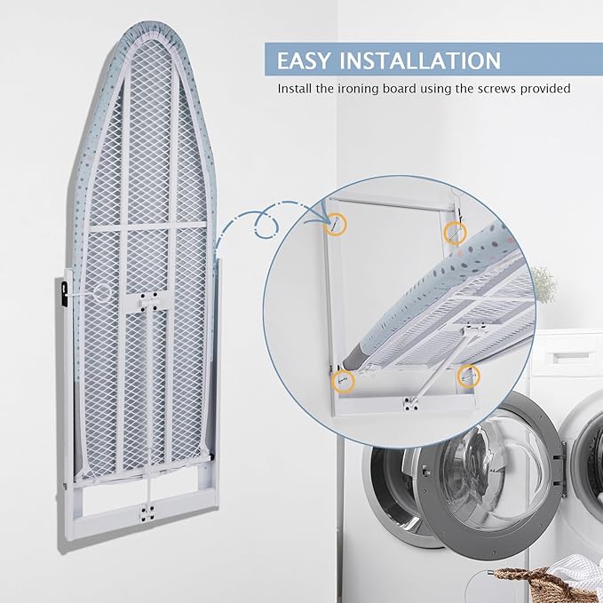 SheeChung Wall Mount Ironing Board 36"X12", Compact Wall Ironing Board - Image 5