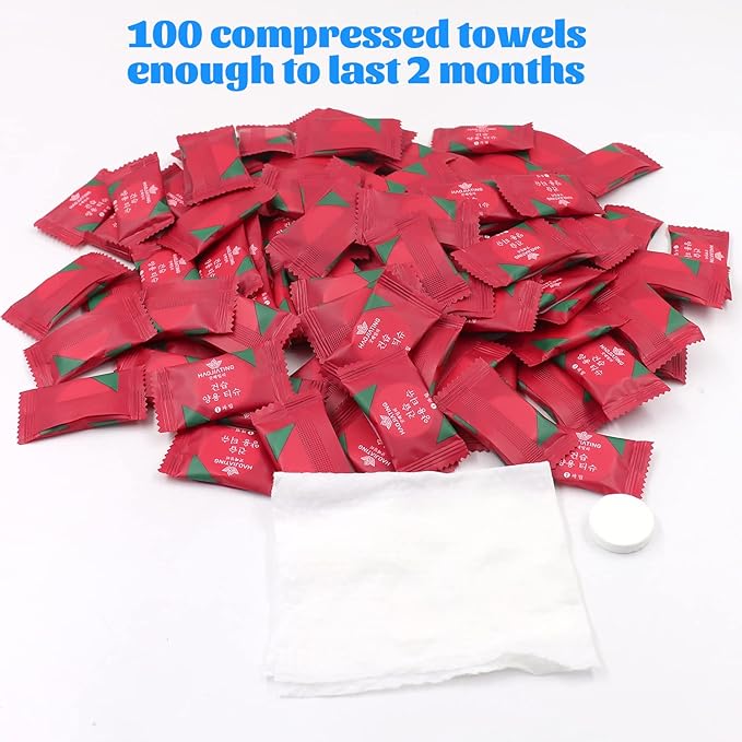 100 Pcs Mini Compressed Towels, Disposable Face Compressed Towel, Compressed - Image 5