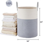 VIPOSCO Large Laundry Hamper, Tall Woven Rope Storage Basket - Image 5