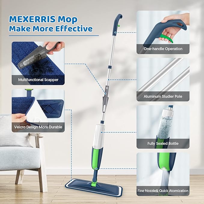 Spray Wet Mops for Hardwood Floor Cleaning: MEXERRIS Floor Mop - Image 5