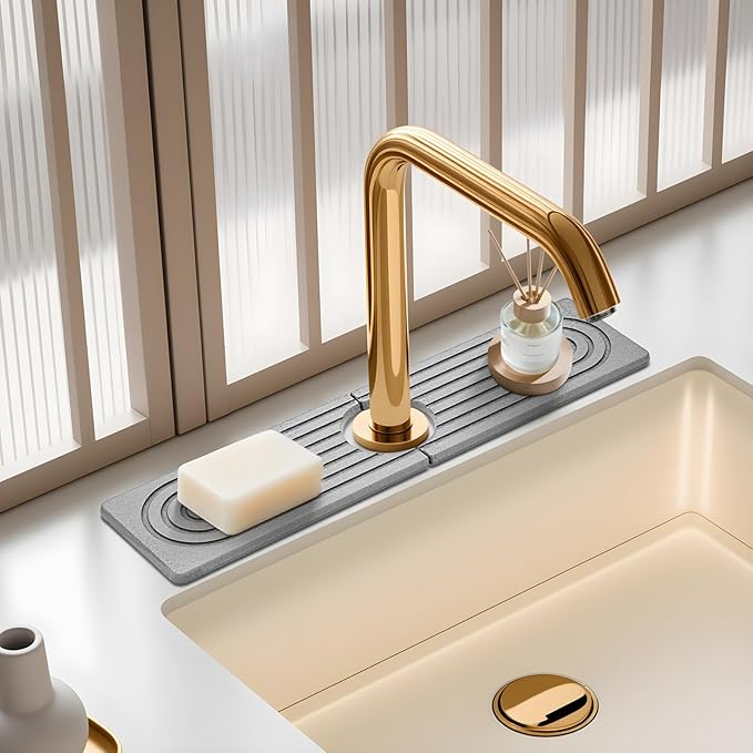 Faucet Mat for Kitchen Sink, Diatomite Quick Drying Tray, Long 23.6'' Kitchen by Unknown