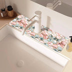 Abstract Gray and Red Hexagon Sink Faucet Absorbing Mat Sink Splash Guard - Image 2