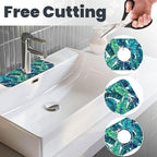 Green Tropical Palm Leaf Summer Kitchen Sink Splash Guard Faucet Mat 1 Pcs - Image 3