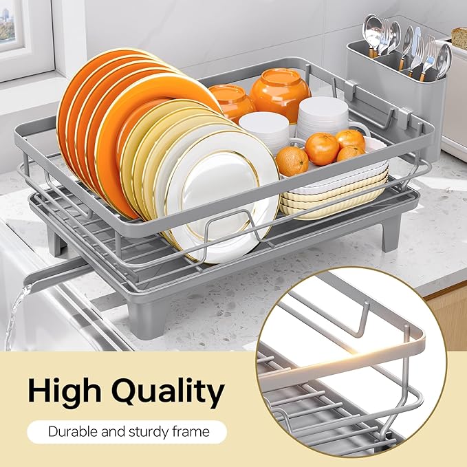 TOOLF Space-Saving Dish Drying Rack, Sink Dish Drainer Rack, Dishes Strainer - Image 7