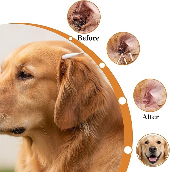 100 PCS Long Cotton Swabs for Dog Ears, 6-Inch Large Cotton Ear Swabs for - Image 7