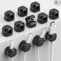 12 Pack Rotatable Cable Clips, Spring Cord Organizer Desk Cable Management Cord by Yocice