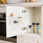 2 Set LeleCAT Hanging Wall Basket Organizer Over the Cabinet Door Adhesive Wire - Image 6