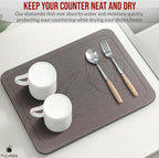 Stone Dish Drying Mat for Kitchen Counter – Diatomaceous Earth Drying Mat | - Image 7