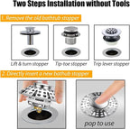 Bathtub Drain Stopper, Pop Up Tub Stopper - Image 4