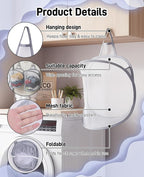 3 Pack Small Hanging Laundry Bag, Foldable Mini Mesh Laundry Hamper Basket - Image 2