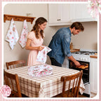 Breling Set of 6 Pink Bow Kitchen Towels Coquette Floral Dish Towel Bathroom - Image 6