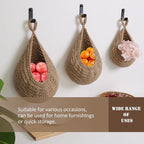 Hanging Fruit Large Basket Set of 3, Boho Wall Hanging Storage Basket - Image 6