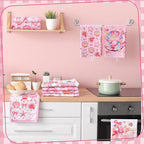 Breling Set of 6 Pink Beach Kitchen Towels Coastal Beach Dish Towel Bathroom - Image 4