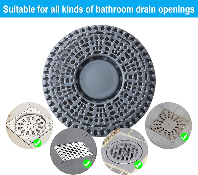 Shower Drain Hair Catcher, 2 Pack Premium Silicone Drain Protector & Shower - Image 5