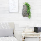 AuldHome Design Wall Hanging Pocket Basket; Woven Wicker Rustic Farmhouse Gray - Image 3