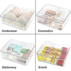 Clear Storage Container Drawer Organzier Dividers, Removable Divided Plastic - Image 2