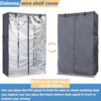 Waterproof Shelf Cover,600D Heavy Duty Dustproof Storage Wire Rack Covers,Outdoor Shelving Covers for Wire Shelves with Zipper 48''x18''x72'',Clear Front. - Image 5