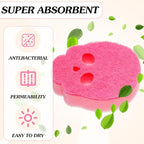 Tioncy 12 Pack Skull Kitchen Sponges Bulk Dual Sided Scrubber Pink Sponges - Image 2