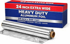 Heavy Duty Aluminum Foil Roll, 24 Inch Extra Wide, 475 Feet Length, Commercial by DHGPROFESSIONAL