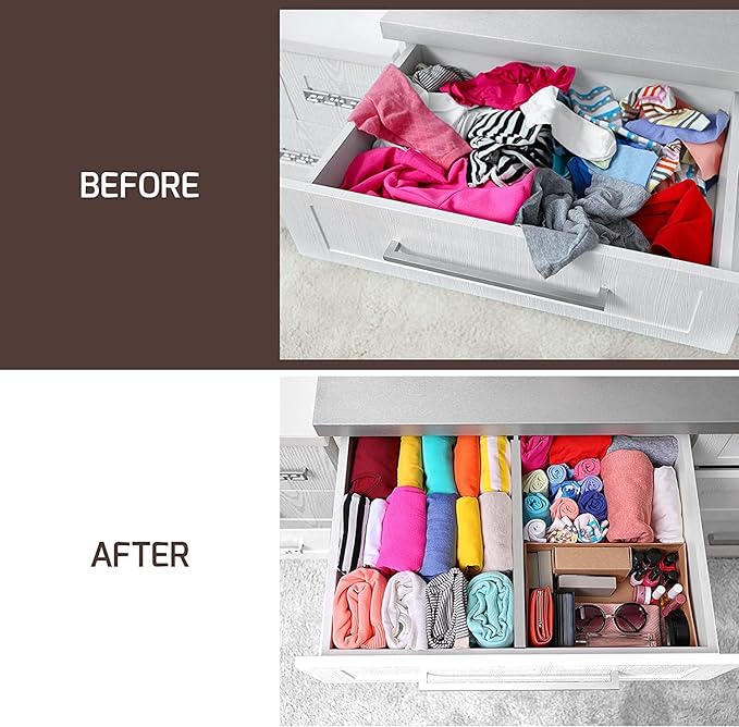 Adjustable Bamboo Drawer Divider Organizers - Image 3