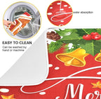 Christmas Gingerbread Holly Berry Santa Bell Dish Drying Mat - Image 2