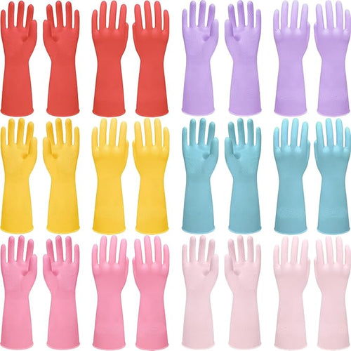 12 Pairs Rubber Cleaning Gloves by Unknown