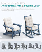 SERWALL HDPE Outdoor Rocking Chair Cushion Set of 2 Memory Foam Cushion Beige - Image 6