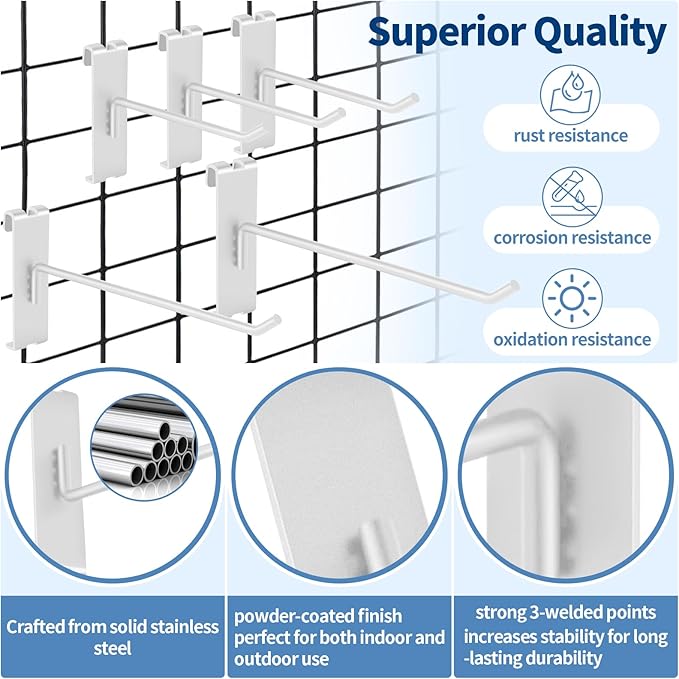 20Pcs Gridwall Hooks, Metal Grid Panel Hanging Peg Hooks, Grid Wall Accessory - Image 3