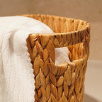 PINXIURY Bathroom Wicker Trash Can Handwoven Wicker Waste Basket - Image 4