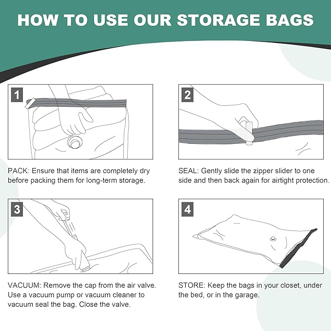 20 Pack Vacuum Storage Bags, Space Saver Bags, Vacuum Sealed Bags - Image 6