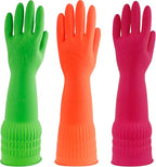 3 Pairs Rubber Dishwashing Gloves, Rubber Cleaning Gloves, Reusable Kitchen by Unknown