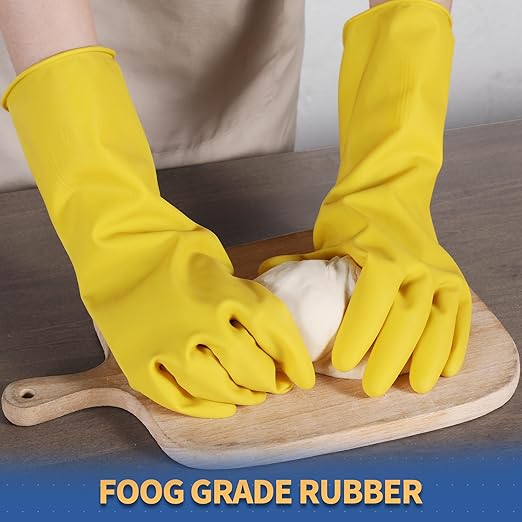 BOOMJOY Rubber Cleaning Gloves, Heavy Duty Dishwashing Gloves, Reusable Medium - Image 5