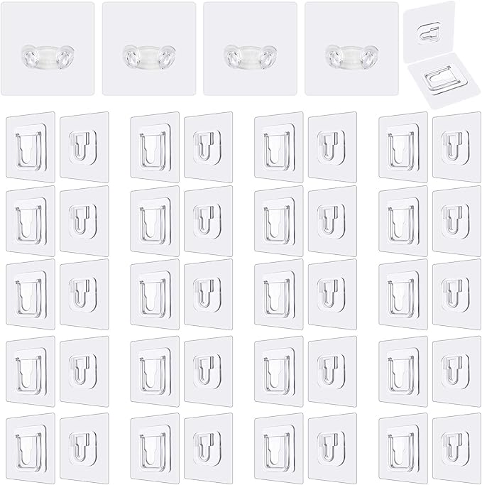 Double Sided Adhesive Wall Hooks, 24 Pack Self Adhesive Hooks, Suitable by YCYBAB2J