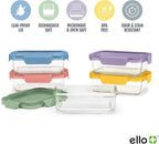 Ello Color Lock 3.4 Cup 10PC, 5 Pack Glass Meal Prep Sets Leak-Proof Glass Food - Image 3