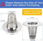 Bathroom Sink Drain Strainers for 1.1"-1.6" Depth Than 1.6" Drain Hole Catcher - Image 4