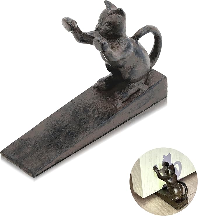 Cat-Shaped Door Stopper for Indoor Use by LintonArts