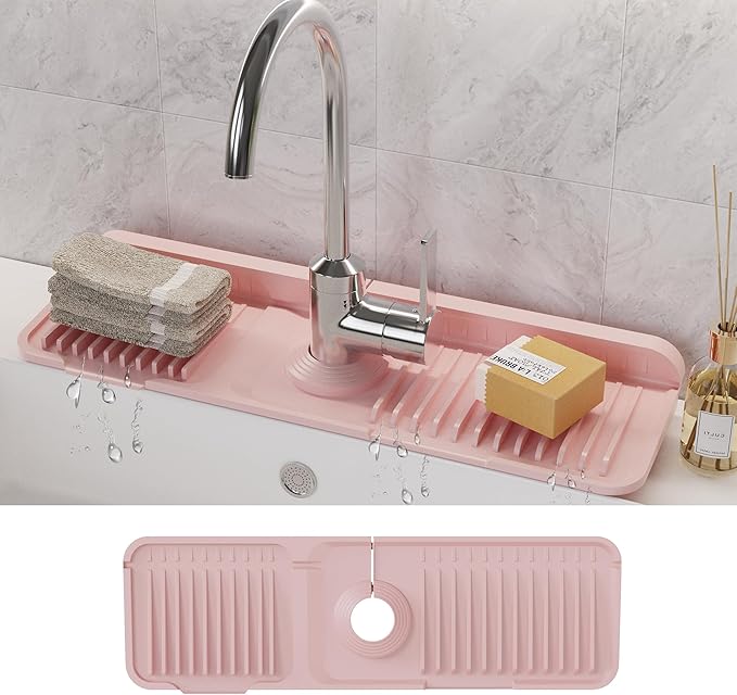 WAFT YEARN 17X5 Inch Silicone Durable Faucet Mat Kitchen Sink Splash Guard by WAFTYEARN